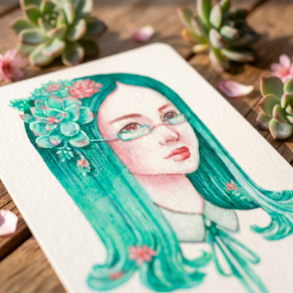 "Luntian" Watercolor Art Postcard